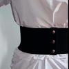 Women's Elastic Waist Belt Wide Leather Belt To Wear with Dress Women's Belt Black Waist Belt Women's Versatile Fashion Belt