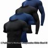 4 Pack Men's Workout Compression Shirts Short Sleeve Shirts