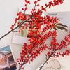 Artificial Holly Berries No-Maintenance Long-Lasting Beauty Realistic Texture Red Berries Flexible Shape Faux Berries Home Decor