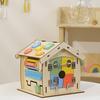 Kids Wooden Busy House Educational Toy With Multiple Sides And Cognitive Learning For Preschool Children