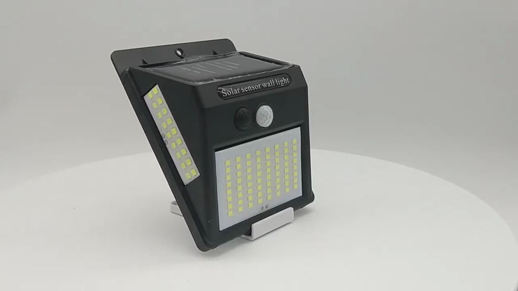 Solar Led Wall Lamp With Threeside Brightness And Waterproof Feature For Outdoor Garden Use
