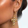 Geometric Cross Pattern Alloy Pearl Earrings For Women Summer Jewelry Gift