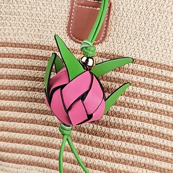 Fruit Keychain Bag Charm Handmade Leather Pineapple For Casual Use