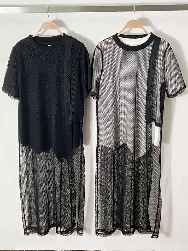 Xitao Mesh Two-piece T-shirt Loose Casual Personality Women WLD20140