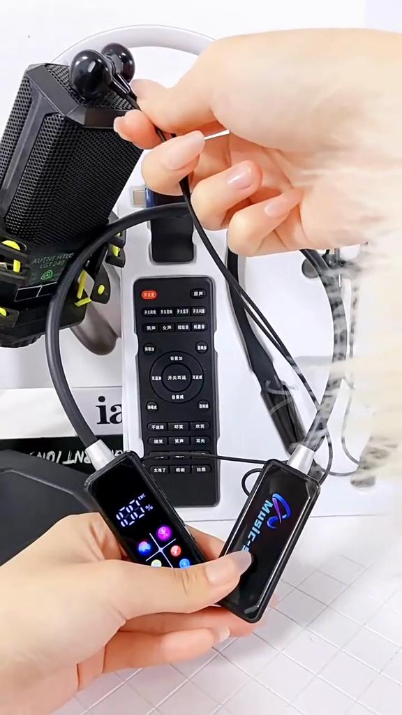 Bluetooth 5.4 Øretelefoner med HD-skjerm Trådløse hodesett Nakkebånd HiFi Stereo Hodetelefoner Støyreduserende ørepropper for Live