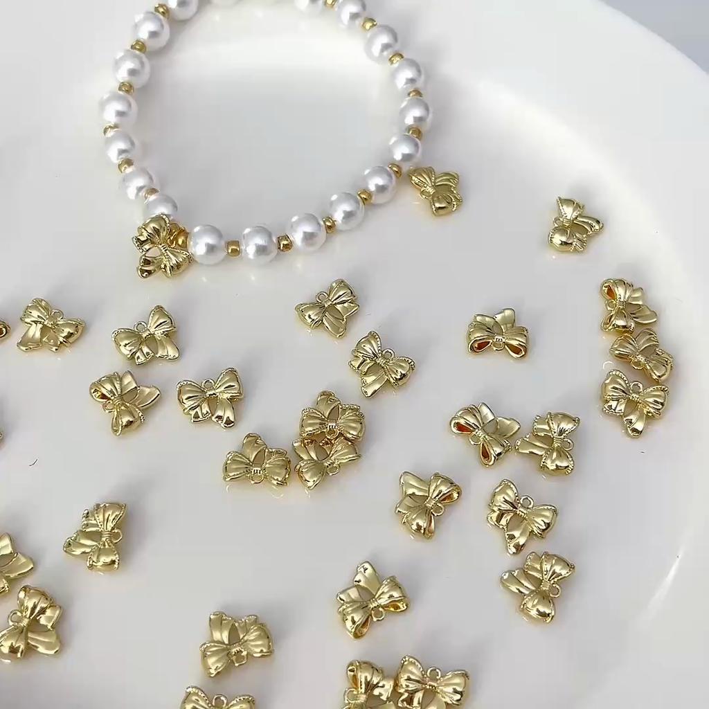 Copper Bow Pendant for DIY Jewelry Making Craft 1 Pc