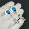 Orecchino opale triplo australiano, orecchino d'argento, orecchino di pietra preziosa di pera, orecchino d'argento sterling 925, orecchino di pietra preziosa, orecchino di meditazione