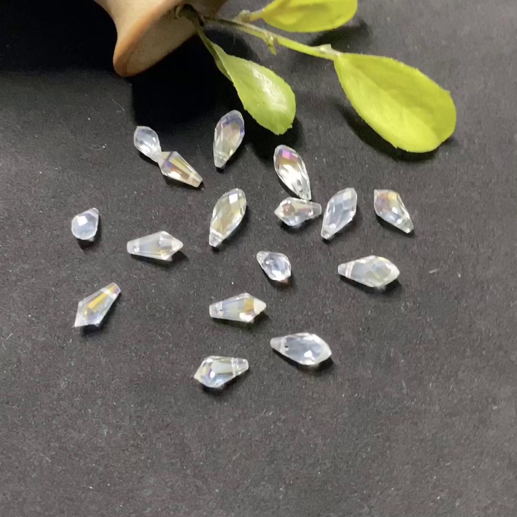 10 stk Vanndråpe anheng Perler Sidehull Glassperler For DIY øredobber Halskjede Smykker Making Funn Håndverk Tilbehør