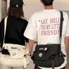 Women Solid Color Crossbody Bag Men's Large Capacity Messenger Bag Student Shoulder Bag