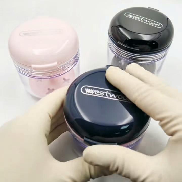 Denture Box Sealed Retainer Case Non Leaking Soaking Gem Blue Storage Container Portable Travel Camping Business Trip Multi