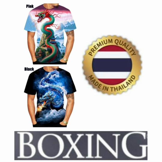 Tričko Dragon Muay Thai s 3D potiskem, vintage trénink, rychleschnoucí, pro muže i ženy, unisex, krátký rukáv, kulatý výstřih, MMA, mix bojových umění