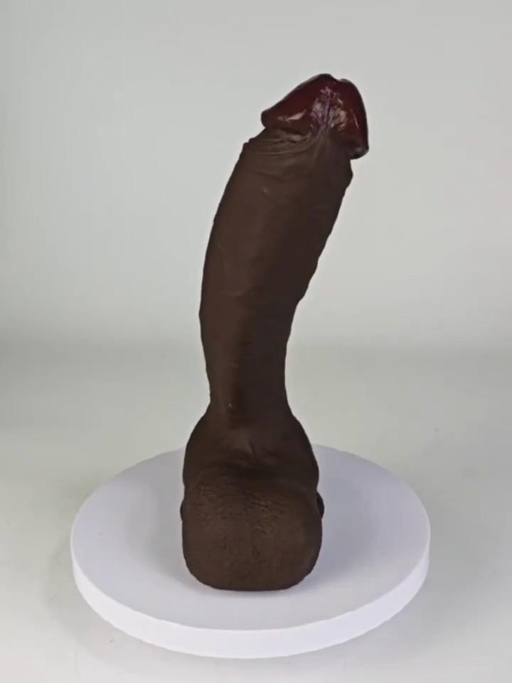 Ultra Long Thick Curved Realistic Black Silicone Dildo, Soft Skin Feel Penis Toy with Strong Suction Cup, G-Spot & Anal Stimulator