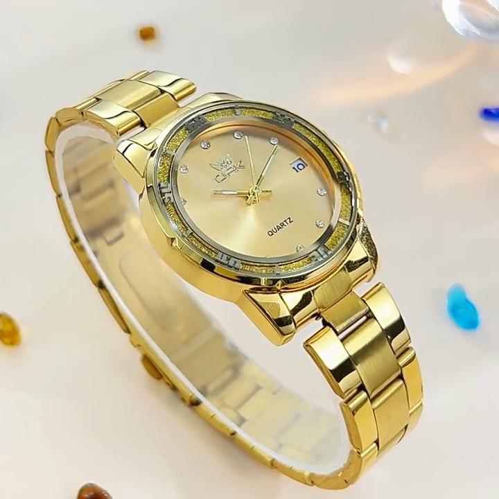 OPK Fashion Luxury Quartz Watch For Women Zircon Scales Ladies Waterproof Luminous Calendar Women's Watches