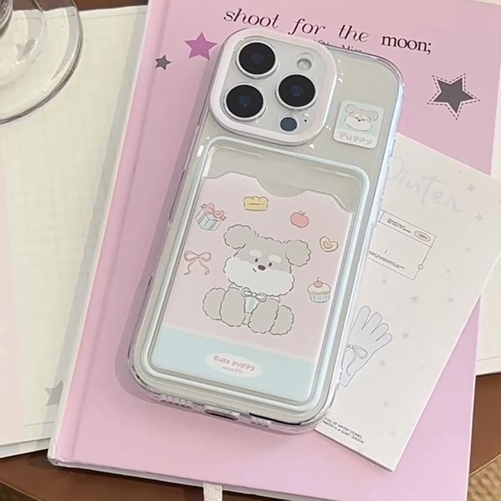 Apple Card Holder Phone Case MVUCA Colorful Polka Dot Cartoon