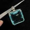 Natural Blue Topaz Pendant 925 Sterling Silver 128 ct Square Cut Gems Gemstone Jewelry Gift