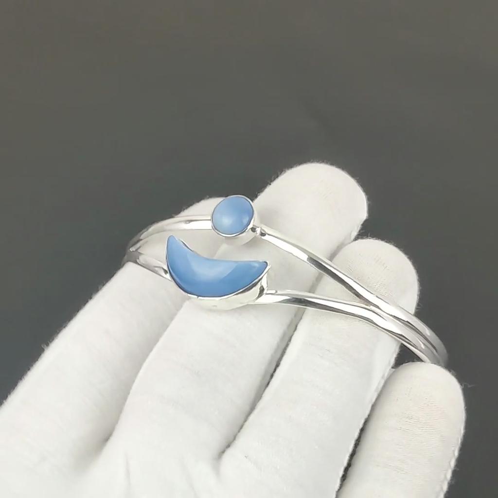 Owyhee Opal Gemstone Handmade Cuff Bangle 925 Sterling Silver Cuff Bangle,  Owyhee Opal Bracelet For Wife , Unisex Bangle, Father's Day Gift