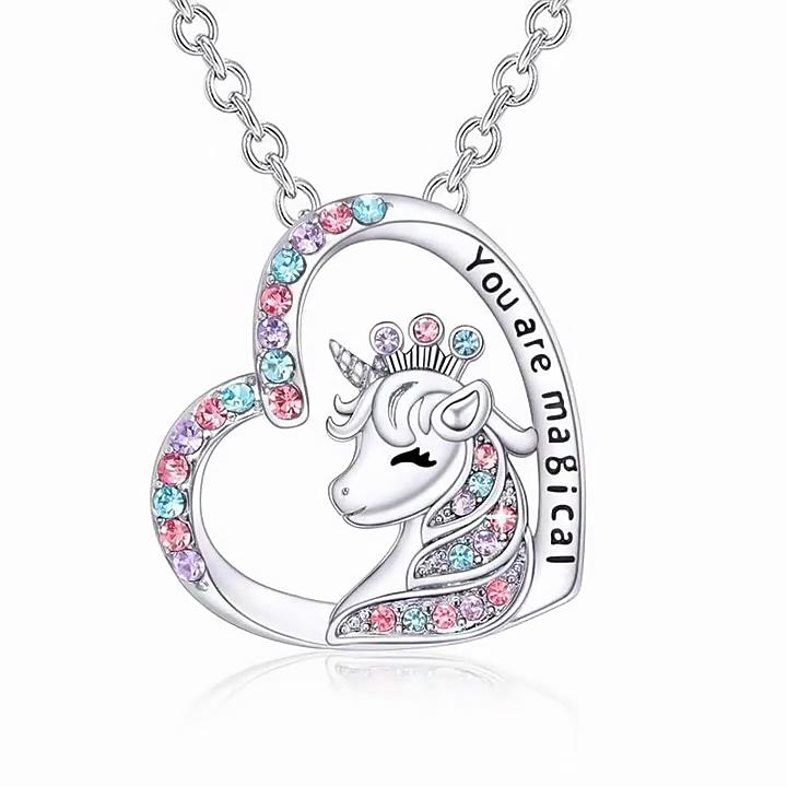 Collier pour enfants, décoration de cou de personnalité en forme de cœur