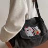 Vintage Shoulder Bag Lightweight Commuter Bag Cartoon Denim Women's Bag