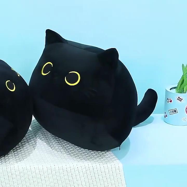 Adorable Black Cat Shaped Plush Toy Soft Stuffed Doll For Cozy Comfort And Play