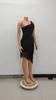 Women Evening Dress Slant Tassel Hem Sequin One Sloping Shoulder Sleeveless Bodycon Party Wedding Cocktail Clubwear Midi Dress