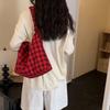 Underarm Bag Women's Large Capacity Plaid Tote Bag Commuter Shoulder Bag