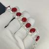 Pulseira Incrível de Prata de Lei 925 Feita à Mão com Gema de Rubi Vermelho, Pulseira de Rubi Vermelho para Esposa, Pulseira Unissex, Presentes de Ação de Graças