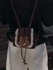Korean Flannel Pattern Bear Backpack For Casual Daily Use