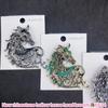 Vintage Rhinestone Horse Head Brooches for Women Zodiac Animal Pins Casual Party Accessories New Year Gifts Friends