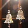 Indoor Home Hanging Decor Faux Crystal Bell Suncatcher, Glass Prism Wind Chime Ornament, Clear Garden Ornament for Trees Christmas Tree Rainbow Maker