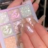 Paleta de fard de pleoape cu sclipici fulg de zăpadă 9 culori Diamond Flash Highlighter Iluminează fardul de pleoape Shiny Liying Silkworm Waterproof Durable Shimmer Machiaj pentru ochi