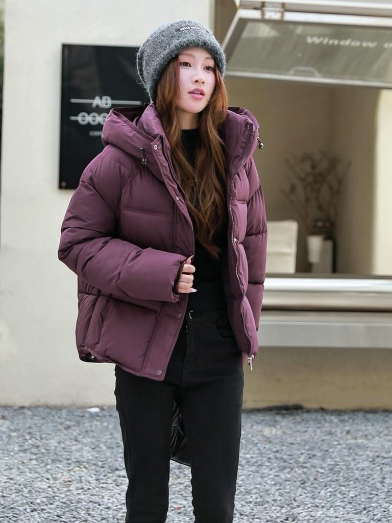 Módní dámské kabáty Zimní krátké parky S kapucí Ležérní Volné Silné Teplé Svrchní oblečení Dámské bundy