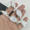 Natuurlijke Howliet Edelsteen Handgemaakte 925 Sterling Zilveren Ketting, Howliet Zilveren Ketting Voor Vrouw, Unisex Ketting Jubileumcadeau