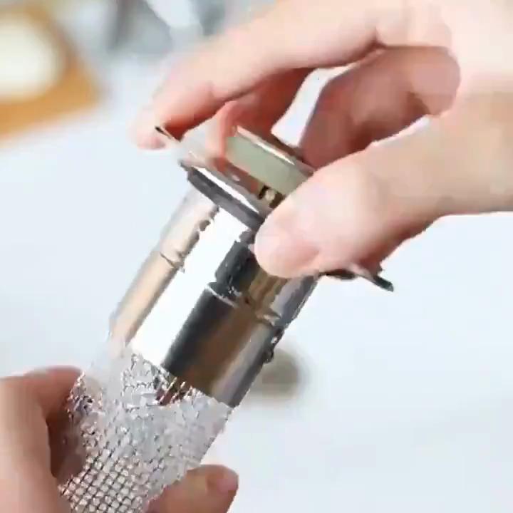 Stainless Steel Telescopic Sink Drain Plug Bathroom Hair Filter Net Easy to Install And Clean Double-Layer Anti-Clogging Filter