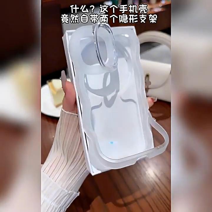 Luxusní průhledný stojánek pouzdro na telefon pro iPhone 11 12 13 14 15 16 Pro Max nárazuvzdorný zadní kryt nárazníku