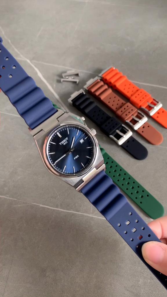 Watch Strap silicone Band For Tissot PRX Super Player Watch 22MM Strap With 12MM Converter Accessories Watch Repair Band Replace