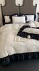 French Large Lace Bedding Set Four-piece Set Princess Style Skin-friendly and Comfortable Washed Quilt Cover Bed Sheet Pillowcase