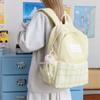 Plaid Backpack Junior High School Student Schoolbag Plaid Large Capacity Backpack