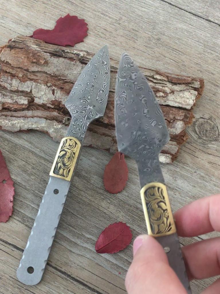 Thousand layer Damascus Steel Tea Needles semi-finished Blank Household DIY Teaware Accessories Hand Tool Parts