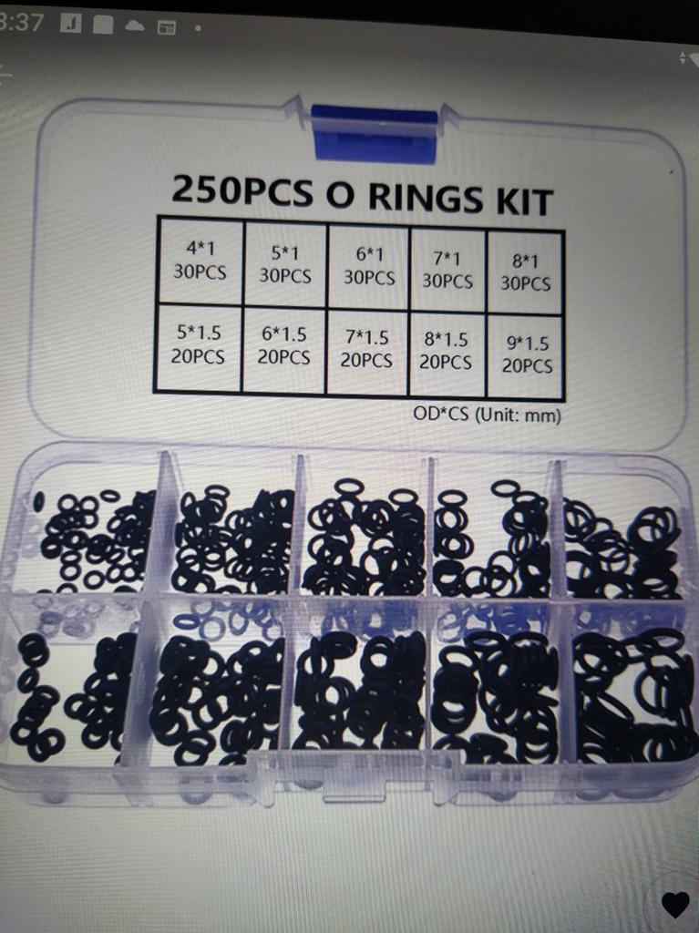 Купить 250Pcs 10 Размеры Универсальный NBR Уплотнительное кольцо ...