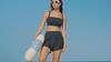 CHARMLEAKS Pantaloncini da bagno da donna Pantaloncini da bagno con spacco laterale Pantaloncini da surf 2 in 1 con tasche sul fondo