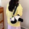 Plush Panda Cartoon Shoulder Bag With Zipper Closure For Daily Use