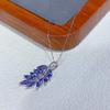 SACE GEMS 925 Sterling Silver 3*6MM Natual Tanzanite Pendant Necklaces for Womne Two Ways To Wear It Fine Jewelry Birthday