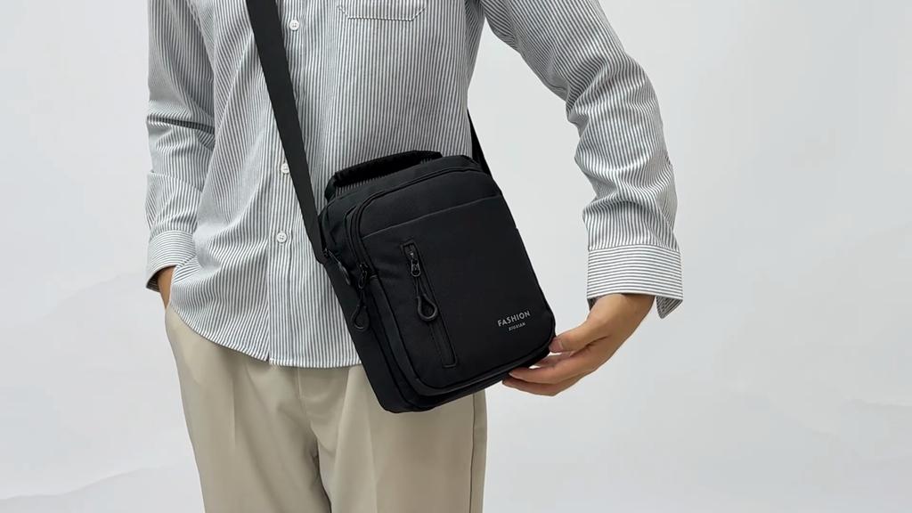 Solid Color Shoulder Bag Commuter Men's Bag Change Mobile Phone Crossbody Bag