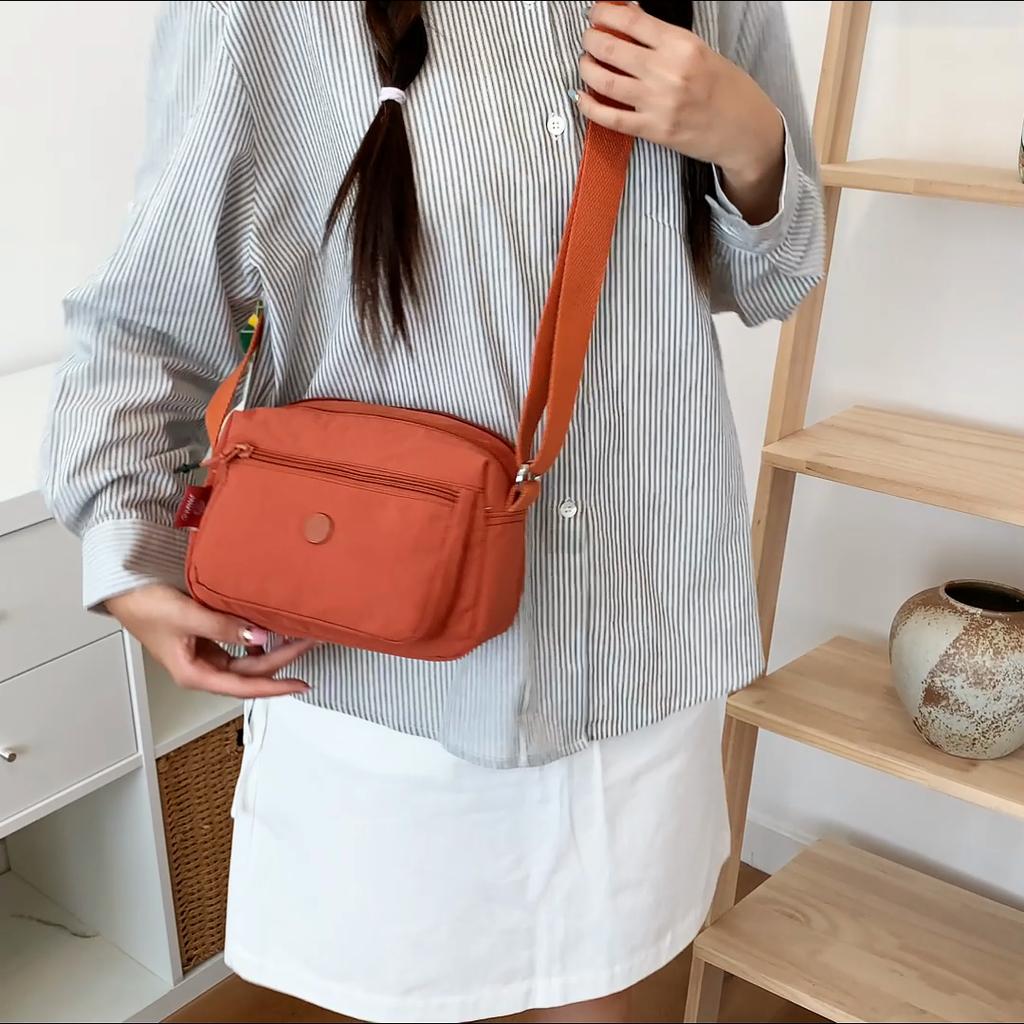 Lightweight Nylon Crossbody Bag for Women Casual Shoulder Handbag with Multi Pockets