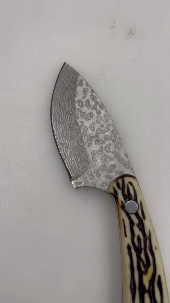 Sharp Fixed Blade Knife Simulated Bone Handle Outdoor Camping Mongolian Grilled Meat Cutter Survival Knife with Leather Case