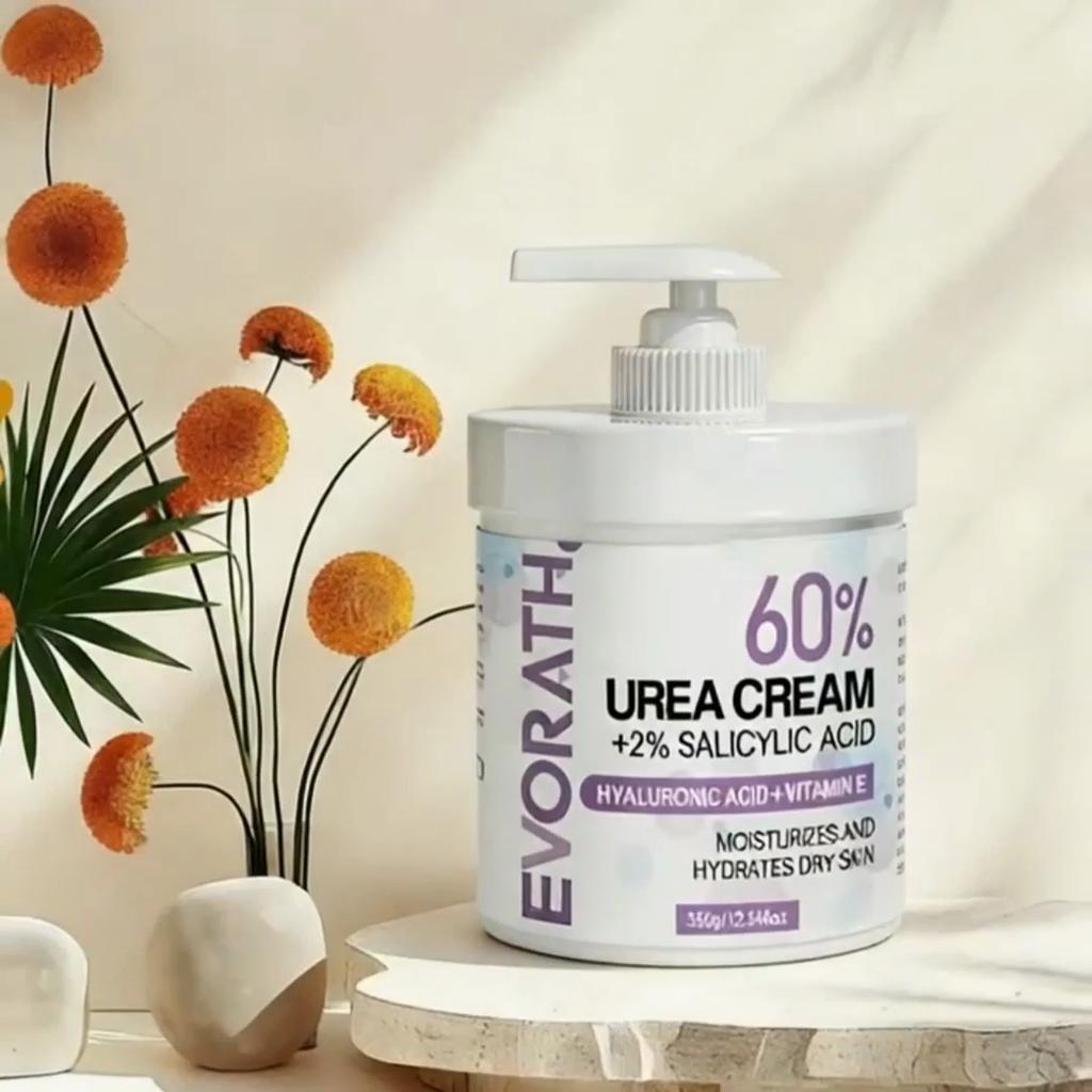 Crema Urea 350G 60%, Idratazione a Lunga Durata Per Mani e Piedi Molto Secchi, Con Acido Ialuronico e Vitamina E, Non Grassa e A Rapido Assorbimento