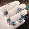 Gema Topacio Azul Suizo Plata de Ley 925 Joyería Pulsera Hecha a Mano 7-9" RB-17-8
