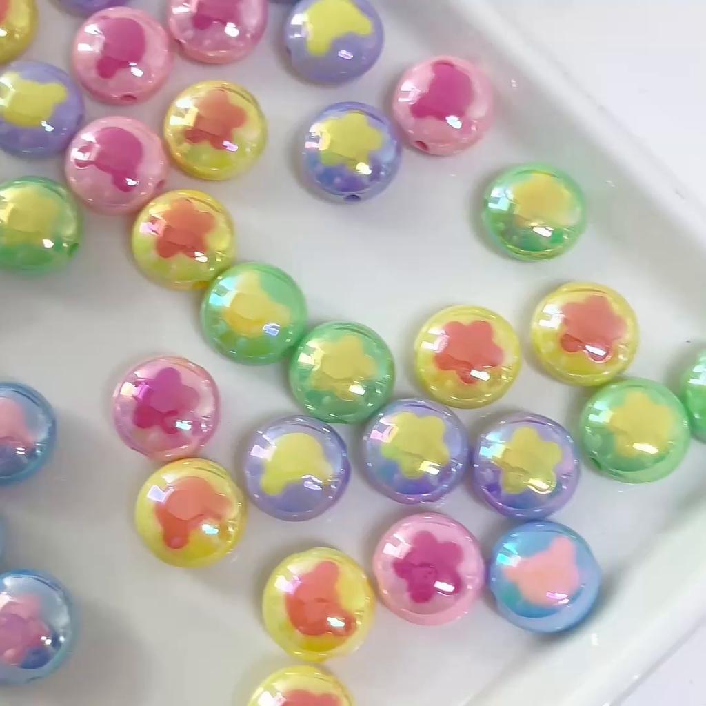 Acrylic Plated Colored Macaron Multi Color Cream Bears Beads for DIY Necklace Bracelet Earring Jewelry Making