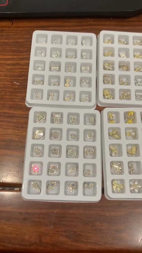 20 nail art smykker, ny kjede spiker dekorasjon, zirkon, super flash, nail art diamant anheng, Internett kjendis populær bue