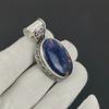 Natürlicher Sodalith Edelstein Silberanhänger in 925 Sterling Silber - Handgefertigtes ovales Design, Alltagsschmuck Verlobung